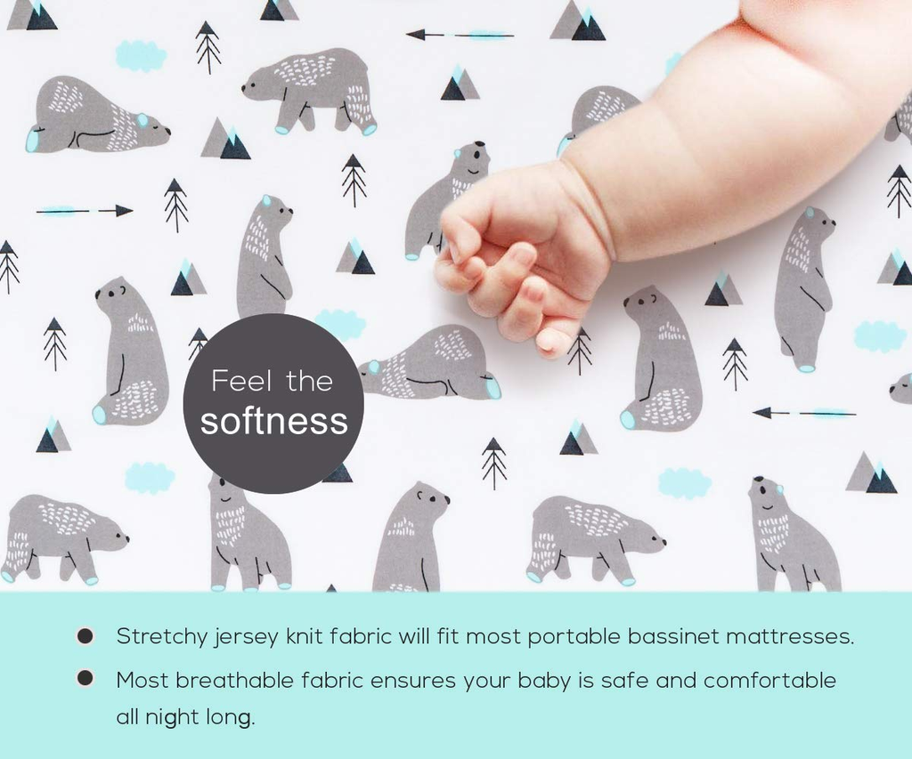Stretchy Changing Pad Covers  Changing Table Cover for Baby Boys Girls,2 Pack Jersey Knit,Owl &amp; Bear image 6