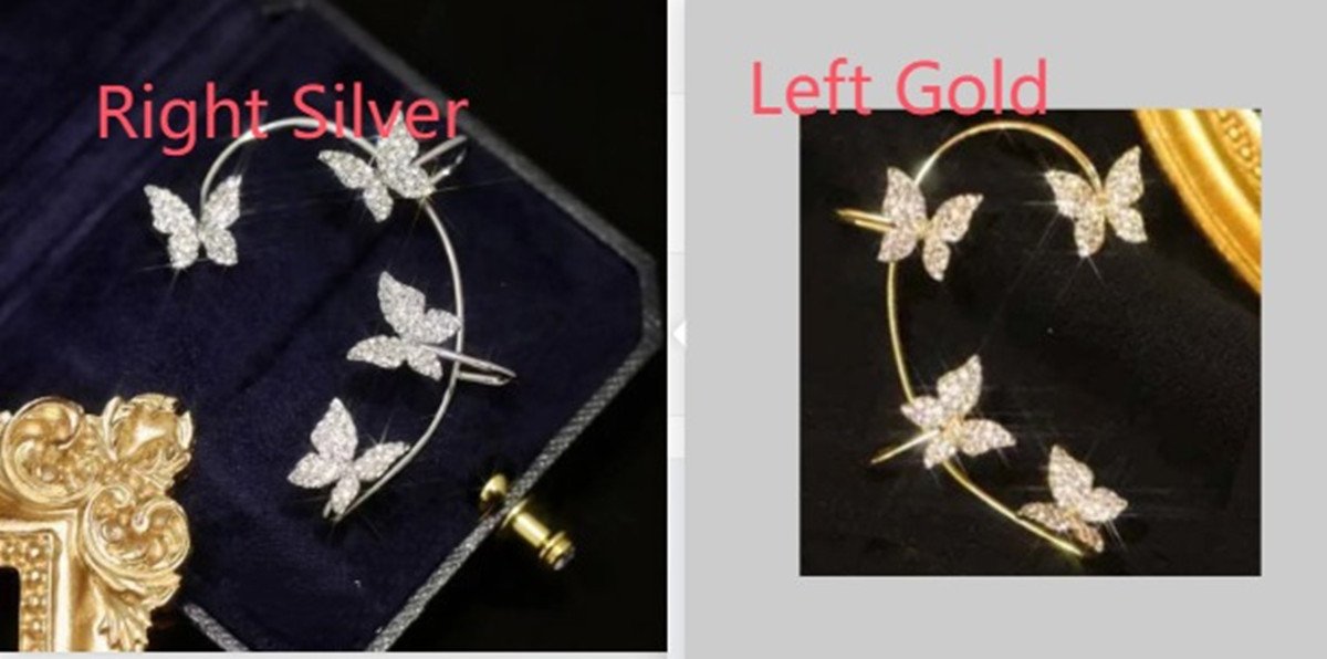 Fashion Earring Butterfly Ear Clip And Ear Hook Jewelry - Set2 image