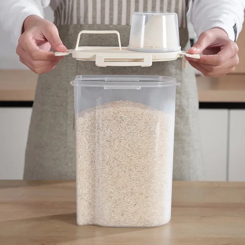 Sealed Food Storage Containers With Lids - Leak-proof And Moisture-proof Kitchen Storage Boxes, Suitable For Grains, Nuts, Flour And Rice - Made Of Durable PE Material image 0
