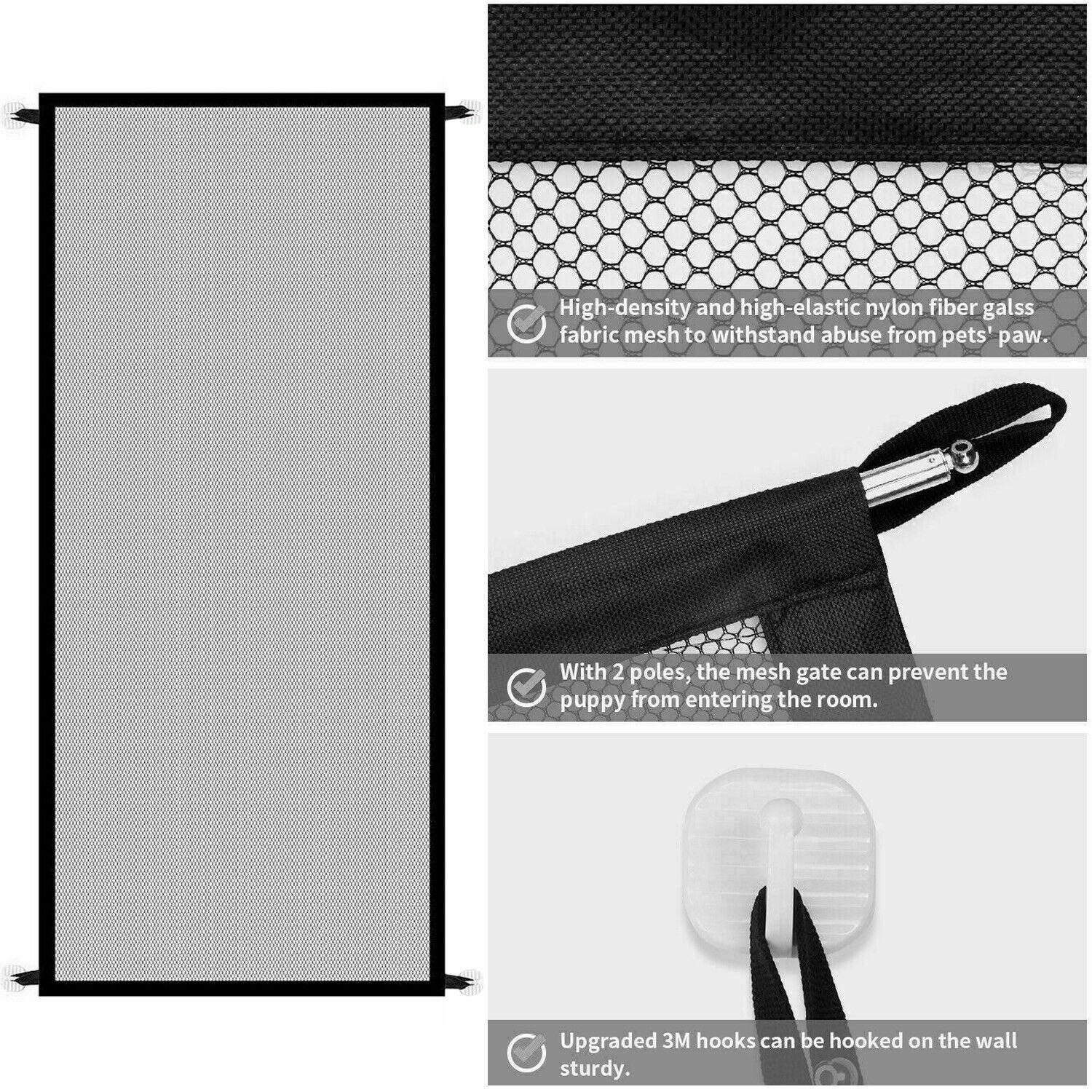 Pets Dog Cat Baby Safety Gate Mesh Fence Magic Portable Guard Net Stairs Doors image 1