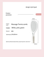 Hair Comb Tennis Racket Fluffy Combs High Skull Top Hair Artifact Airbag Cushion Massage Comb Barber Tools Hair Detangler Hairbrush For Thick Hair Self Cleaning Curly Hair Brush For Curly Hair image 5