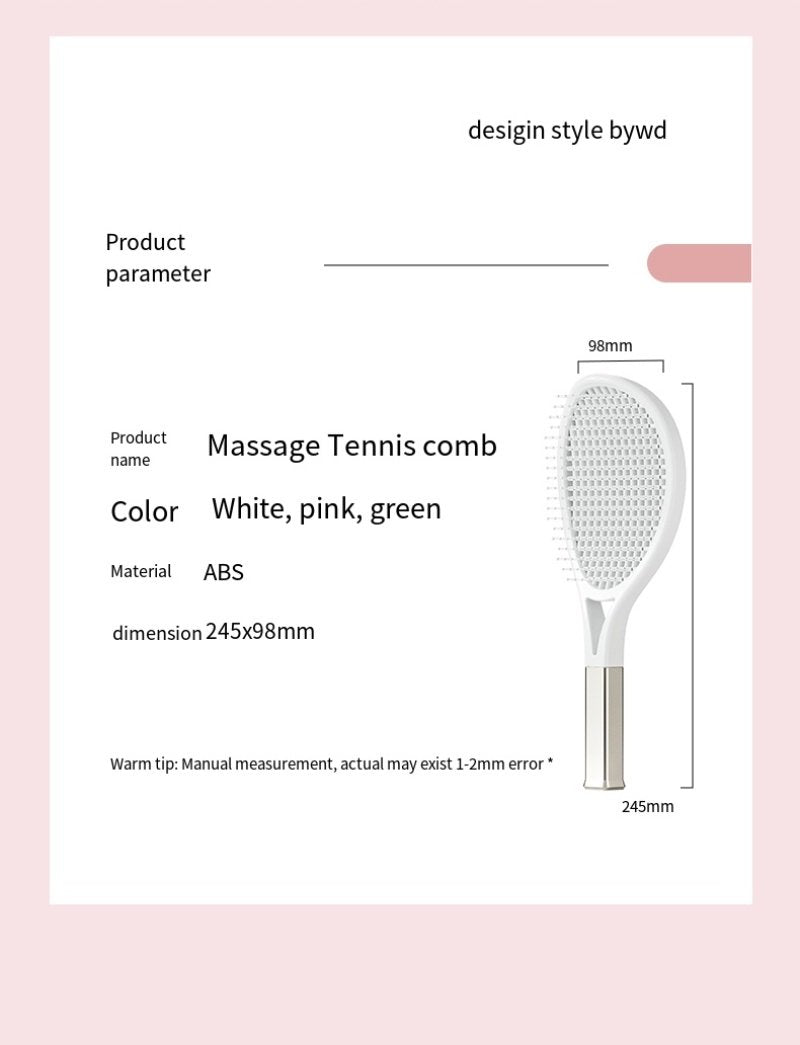 Hair Comb Tennis Racket Fluffy Combs High Skull Top Hair Artifact Airbag Cushion Massage Comb Barber Tools Hair Detangler Hairbrush For Thick Hair Self Cleaning Curly Hair Brush For Curly Hair image 5