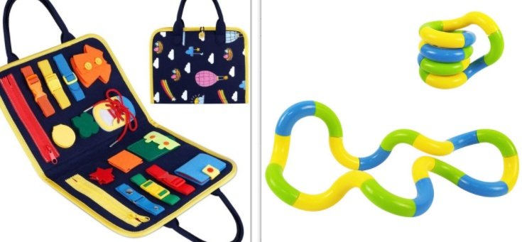 New Busy Book Children's Busy Board Dressing And Buttoning Learning Baby Early Education Preschool Sensory Learning Toy - Style 1set image