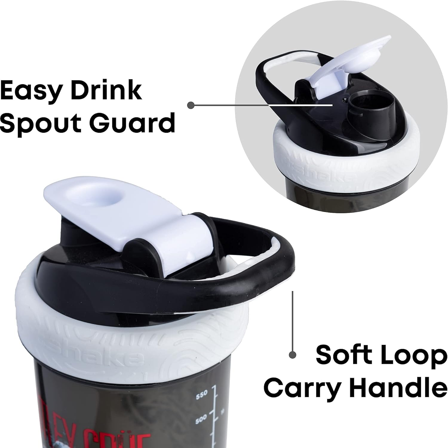 Revive Motley Crue Protein Shake Bottles 750Ml – Protein Shaker Bottle with Storage Compartment – Shaker Cups for Protein Shakes + Powder, Rock Band Collection image 1