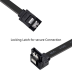 SATA Cable III, 3 Pack SATA Cable III 6Gbps 90 Degree Right Angle with Locking Latch 18 Inch for SATA HDD, SSD, CD Driver, CD Writer - Black image 2