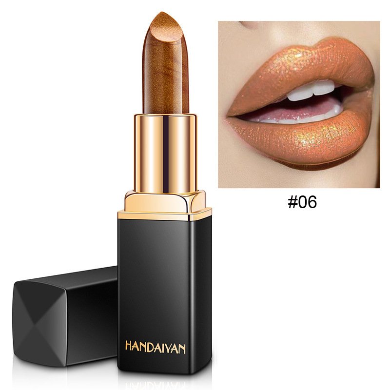 Shiny Metallic Lipstick Pearlescent Color Temperature Change Lipstick Gilt Lipstick - 6 style image