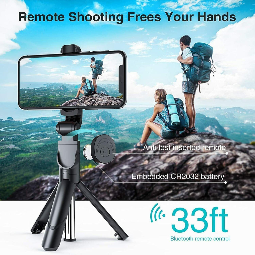 Bluetooth Selfie Tripod Telescopic Stick Remote Monopod Extendable Phone Holder image 4