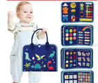 New Busy Book Children's Busy Board Dressing And Buttoning Learning Baby Early Education Preschool Sensory Learning Toy - Triple page dinosaur image