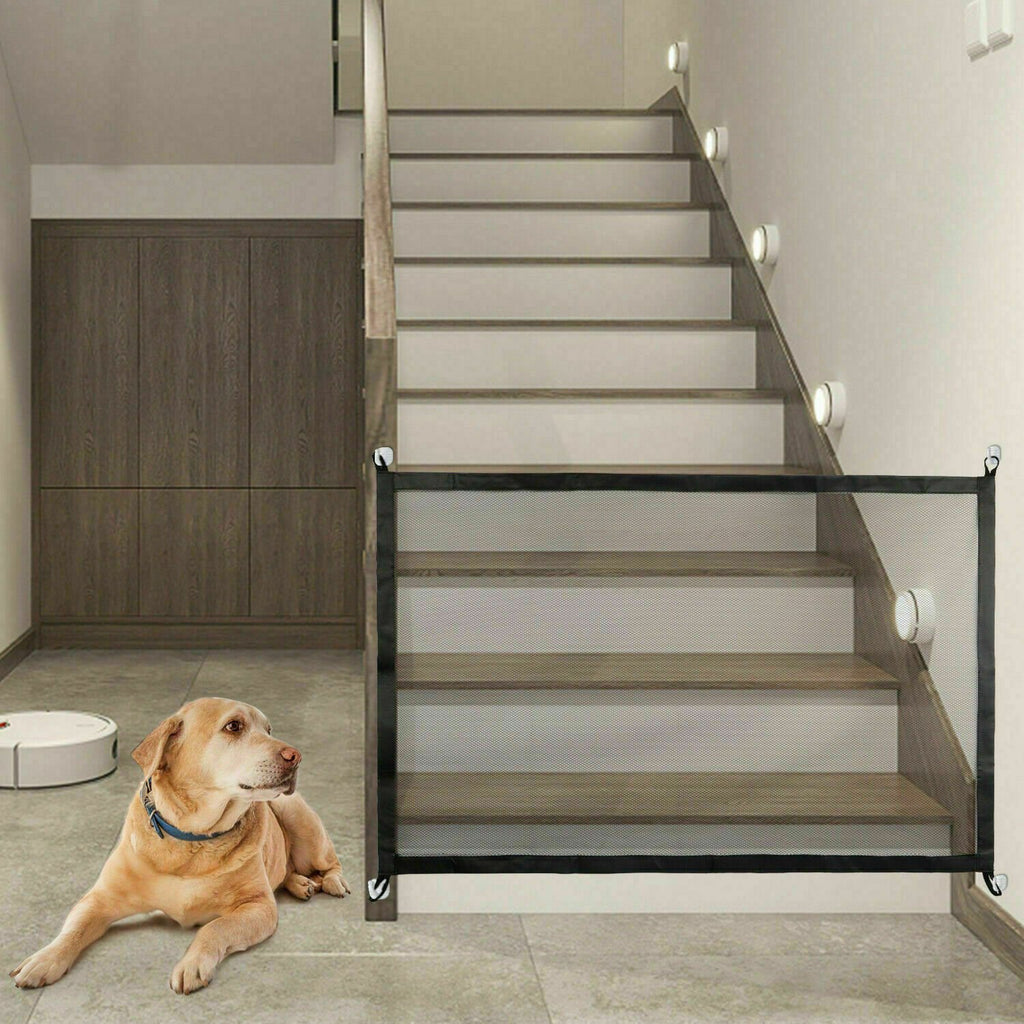 Pets Dog Cat Baby Safety Gate Mesh Fence Magic Portable Guard Net Stairs Doors image 0