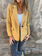 Ins Button Lapel Short Blazer Winter Fashion Commuter Jacket Outwear Women's Clothing image 5