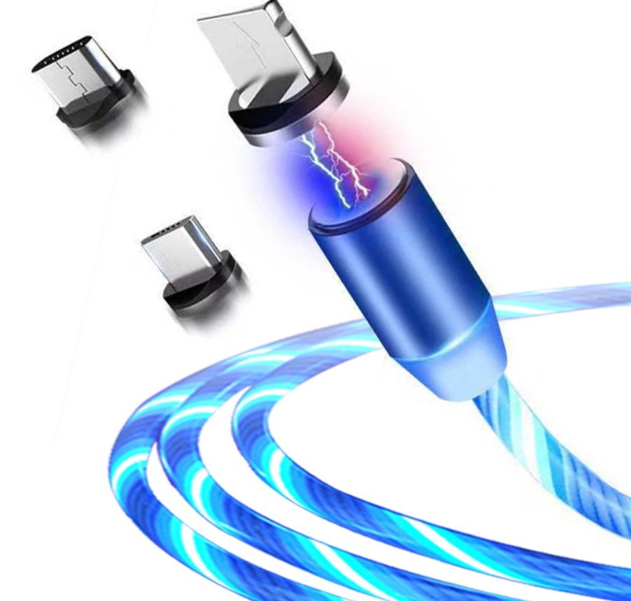 Compatible with Apple, Flowing Ligh Magnetic Streamer Data Line Cable for Iphone Android Typec image 5