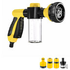 Pet Dog Wash Outdoor,  High-Pressure Pet Shower Sprayer Dog Shower Brush And Pet Grooming Comb For Watering Flowers, Car Washing, Pet Bathing - Yellow with four Heads image