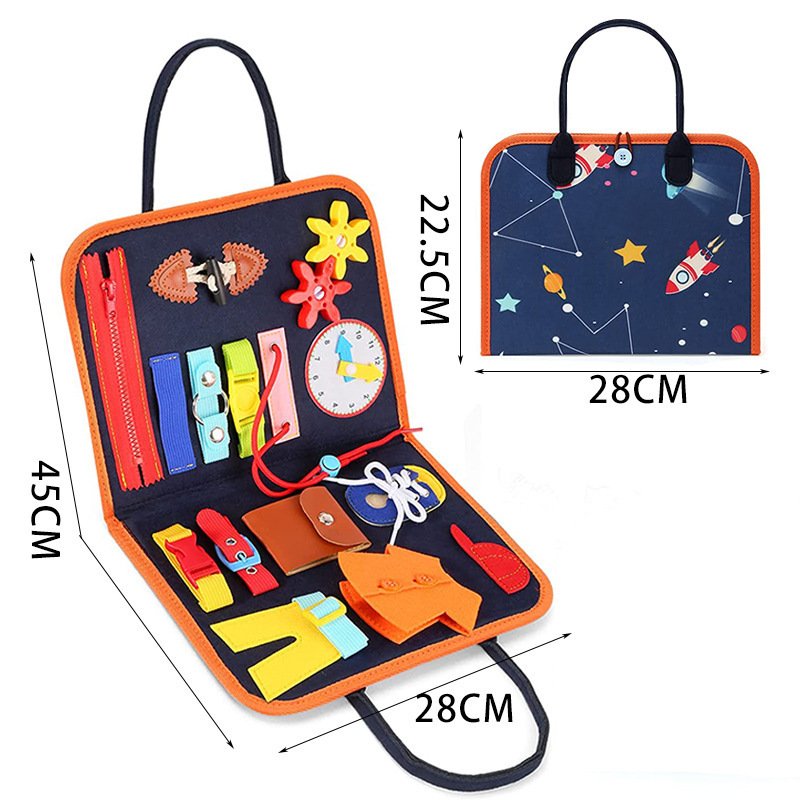New Busy Book Children's Busy Board Dressing And Buttoning Learning Baby Early Education Preschool Sensory Learning Toy - D image