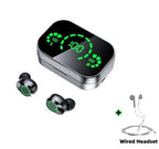 YD03 Wireless Bluetooth-compatible Headset TWS Large Screen Smart Digital Display In Ear Breathing Light - Black set, usb image