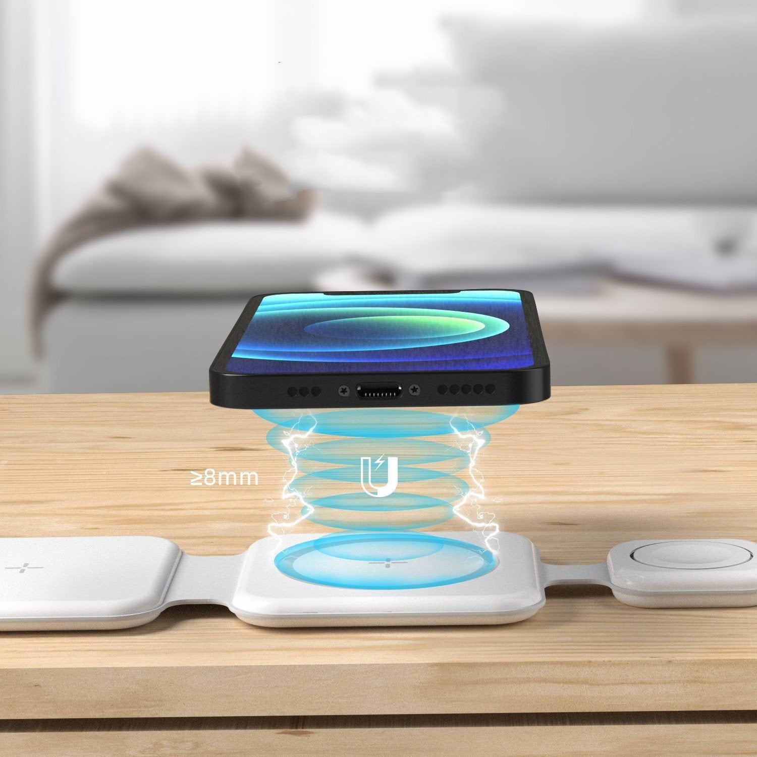 3 In 1 Magnetic Foldable Wireless Charger Charging Station Multi-device Folding Cell Phone Wireless Charger Gadgets image 3