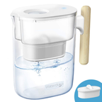 Water Filter Pitcher with 1 Filter, 200-Gallon Long-Life, Chubby 10-Cup Large Water Filter Pitcher, NSF Certified, 5X Times Lifetime, Reduces PFOA/PFOS, BPA Free, Clear image 0