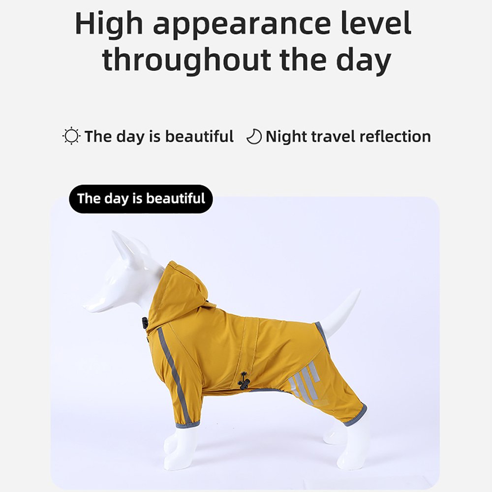 Dog Raincoat With Reflective, Waterproof Dog Rain Jacket With Hood, Leash Hole, Reflective Strap For Small Medium Dogs, Lightweight Puppy Clothes image 4