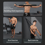 A Set Of Adjustable Resistance Tension Bands With Foot Pedals And Handles, High Resistance Level, Anti Fall, Suitable For Fitness Training, Body Stretching, And Abdominal Muscle Exercises image 4