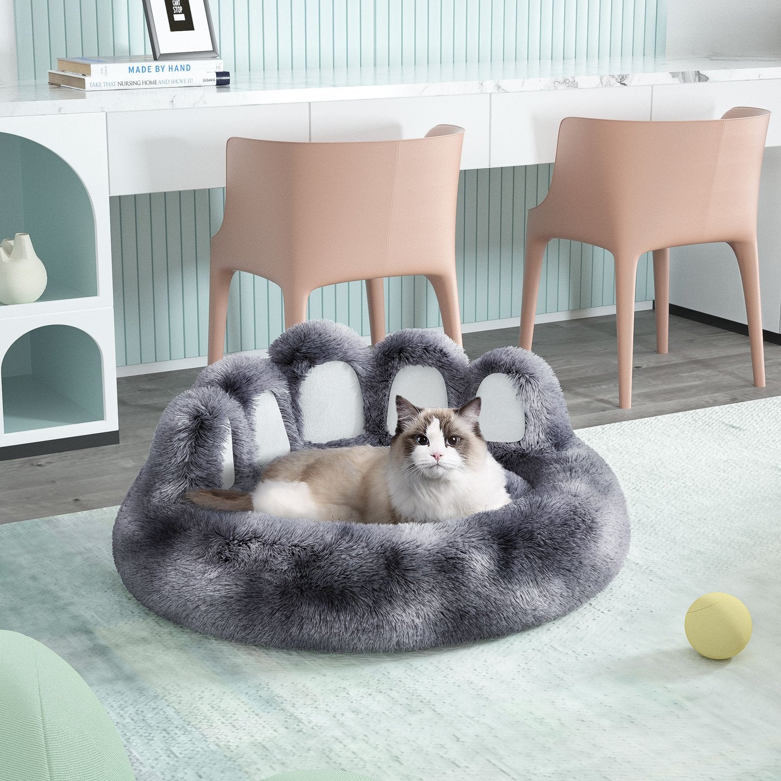 Cute Dog Bear Paw Shape Dog Bed, Dog Beds &amp; Furniture For Small And Medium Dogs, Cozy Plush Cute Cat Beds For Indoor Cats image 0