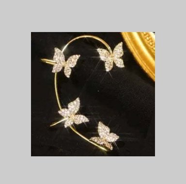 Fashion Earring Butterfly Ear Clip And Ear Hook Jewelry - Left Gold image