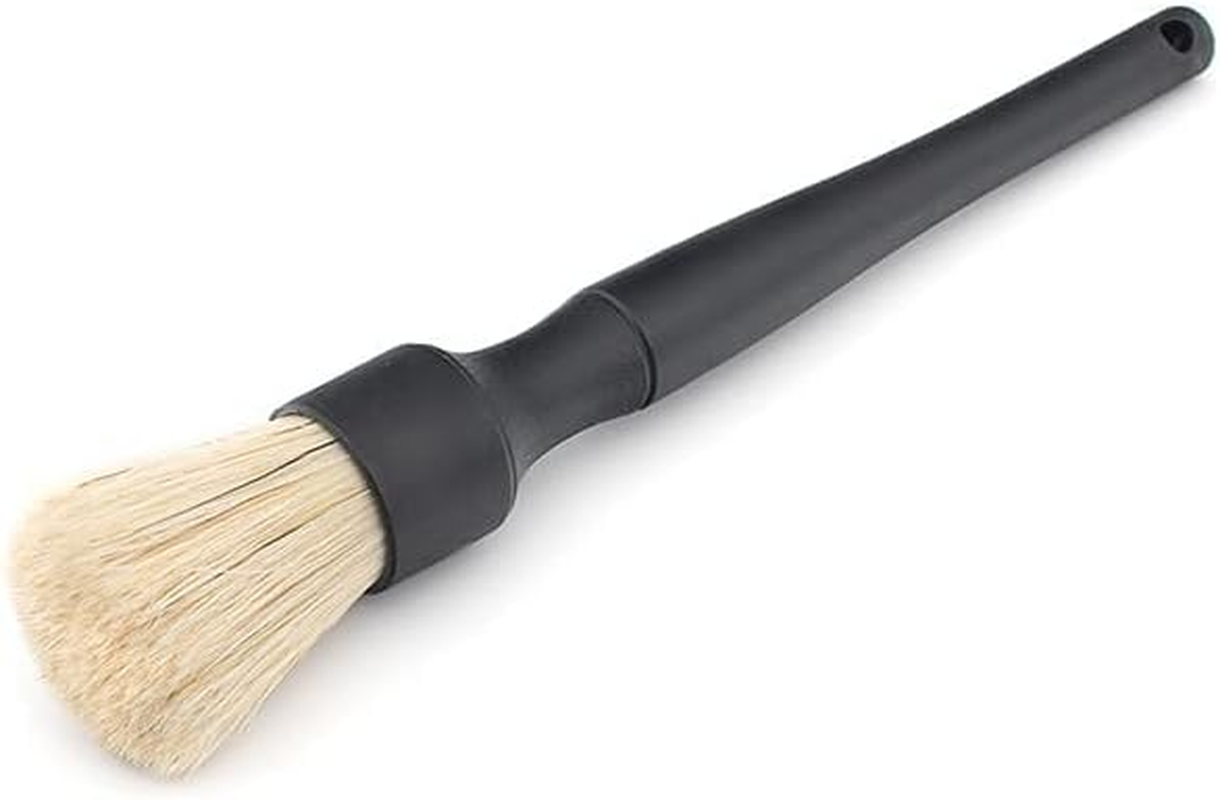Boar Hair Detailing Brush Large, Comfortable Grip and Heavy-Duty Scrubbing for Interior, Exterior, Engine Bay, Wheels, Exhaust Tips, Textured Plastic image 0