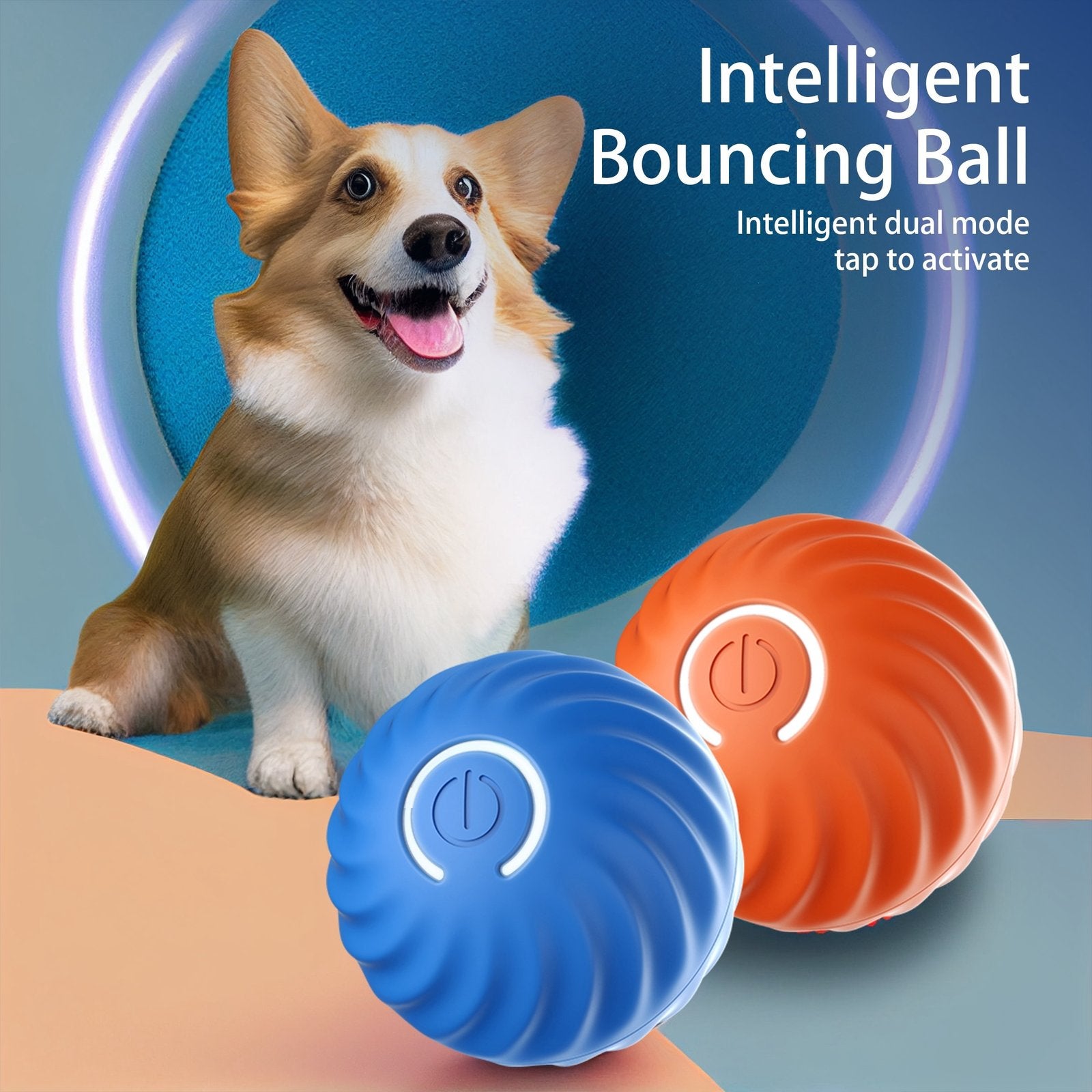 Interactive Bouncing Ball For Dogs,Automatic Smart Toy, Self-moving Rotating Stimulating Pet Entertainment, Noise-Reducing Urchin Cover,USB Rechargeable Dog Toy, Dog Electric Interactive Toy image 0