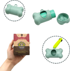 Dog Poop Pickup Bags Holder Dispenser with Standard-Sized Leak-Proof Scented Doggy Waste Bags and Carabiner with Safety Lock&amp;Fastener Never Loose on Leash Lead Again (1 Holder 195 Bags, Blue) image 1