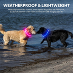 Light up Dog Collar - Waterproof LED Pet Collar Rechargeable, TPU Cuttable Glow in the Dark Dog Lights for Night Walking (Pink) image 4