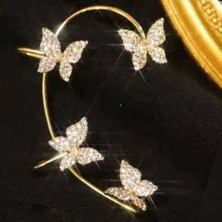 Fashion Earring Butterfly Ear Clip And Ear Hook Jewelry - Right Gold image