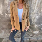Ins Button Lapel Short Blazer Winter Fashion Commuter Jacket Outwear Women's Clothing image 8