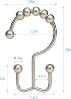 Shower Curtain Rings,  Shower Curtain Hooks, Rust-Resistant Metal Shower Hooks for Curtain, Double Glide Shower Curtain Hooks for Bathroom Shower Curtain &amp; Shower Liner, Set of 12, Matte Nickel… image 2
