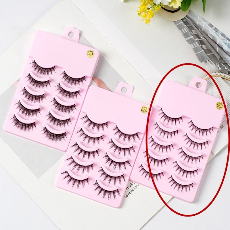 5 Pairs Manga Lashes New Arrival Anime Cosplay Natural Wispy  Korean Makeup Artificial False Eyelashes - 5pairs of008 image