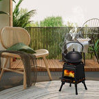 Wrought Iron Panel 27x27x34cm Black Detachable Piece Portable Camping Stove image 6
