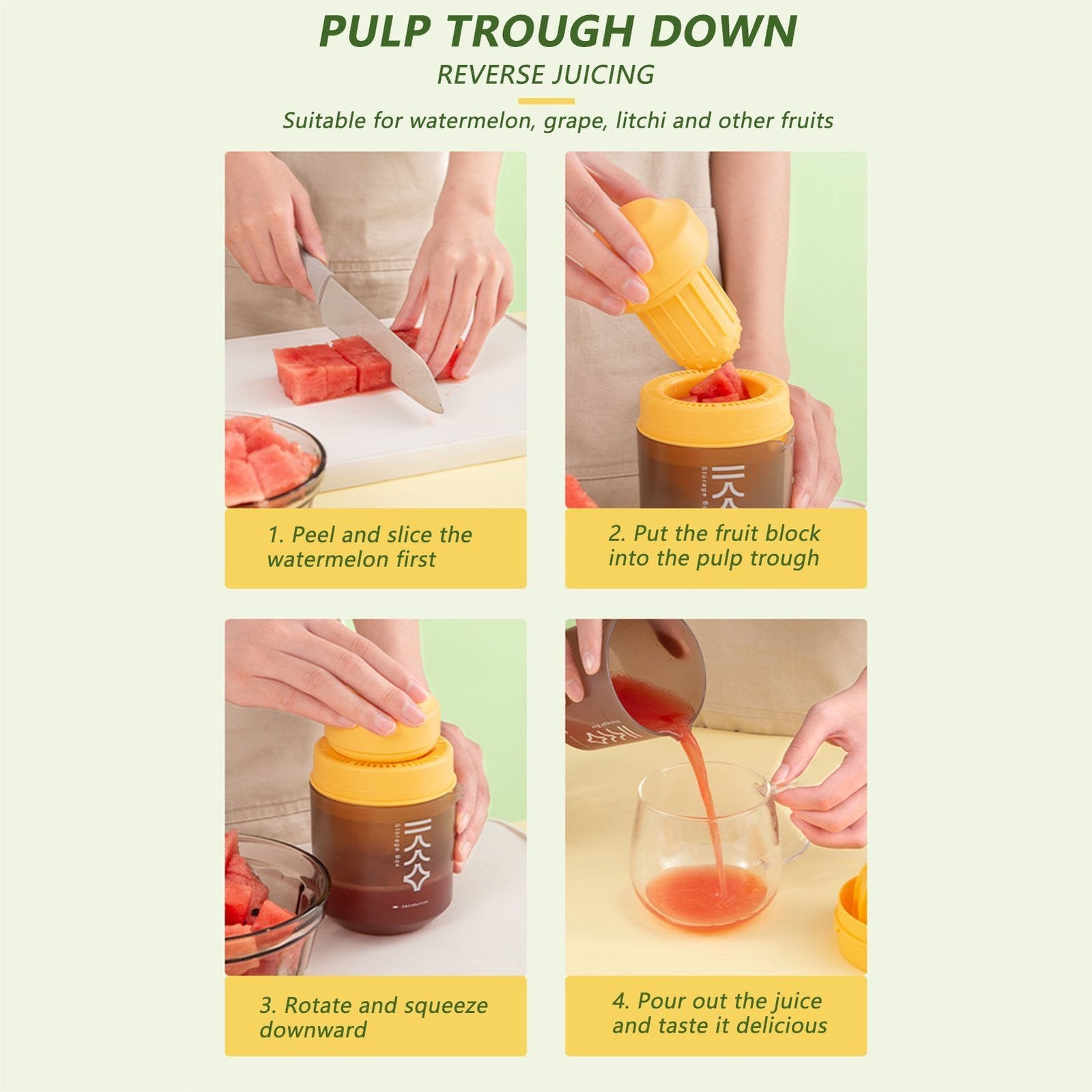 Mini Portable Manual Juicer Citrus Juicer Manual Lemon Squeezer Lime Orange Juicer Homemade DIY Fruit Orange Separating Juicer Fruit Separator Not Splash Semi-Transparent Non-electric Lemon Squeezer image 5
