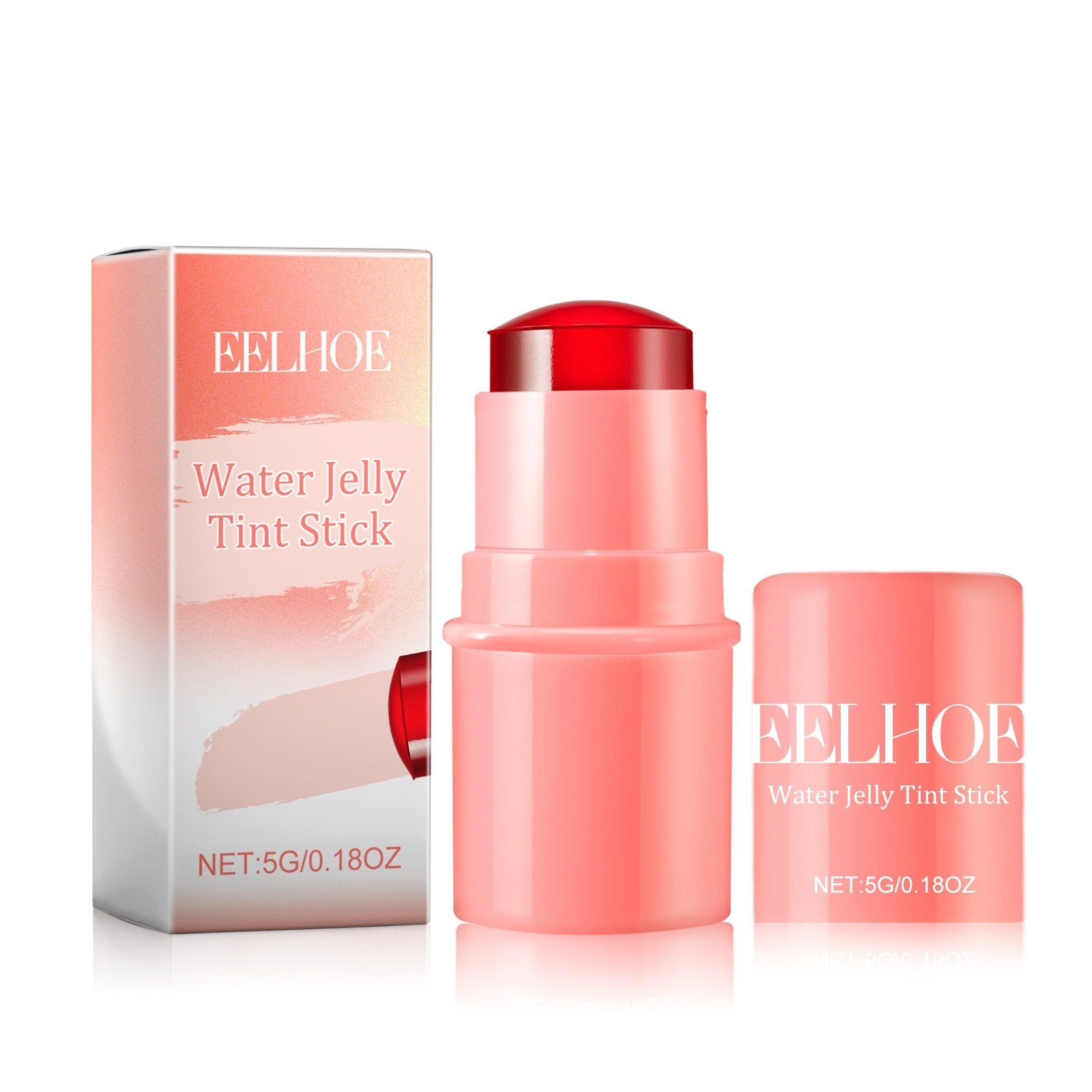 EELHOE Fruit Jelly Blush Lip Gloss Stick Lazy Contouring Even Skin Tone Brightening And Colorful Easy To Apply Lip Gloss Stick - Coral image