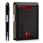 Genuine Leather Bifold Wallet Men, RFID Shielding Wallet Front Pocket Wallet, Suitable For Son And Daughter To Send Daddy's Wallet image 3