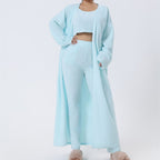 Cozy Pajama Set, 3 Piece Lounge Set, Cute Loungewear, Warm Suit Sets, Matching Set, Lounge Set, 3 Piece Pant Sets, Women Winter Dress image 0