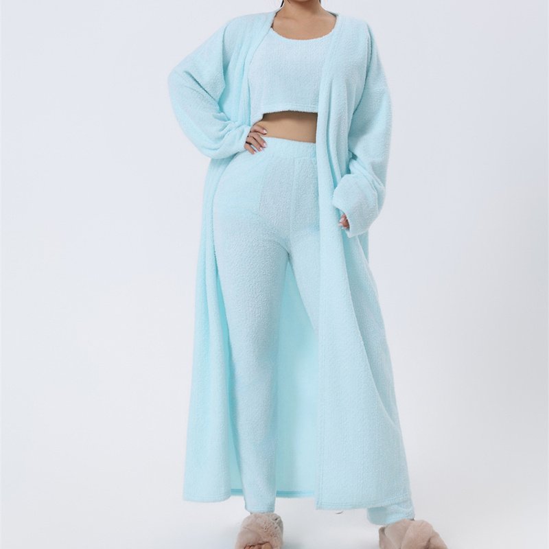 Cozy Pajama Set, 3 Piece Lounge Set, Cute Loungewear, Warm Suit Sets, Matching Set, Lounge Set, 3 Piece Pant Sets, Women Winter Dress image 0