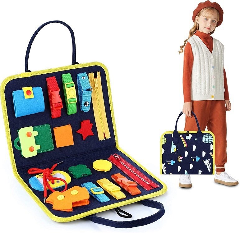 New Busy Book Children's Busy Board Dressing And Buttoning Learning Baby Early Education Preschool Sensory Learning Toy image 2