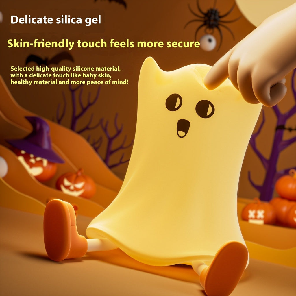 Halloween Silicone Ghost Shaped Bedside Lamp With Touch Control Soft Glow For Water-resistant Decoration image 6