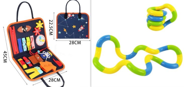 New Busy Book Children's Busy Board Dressing And Buttoning Learning Baby Early Education Preschool Sensory Learning Toy - D set image