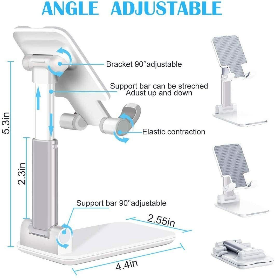 Cell Phone Stand Desktop Holder Tablet Stand Mount Mobile Phone Desktop Tablet Holder Table Cell Foldable Extend Support Desk Mobile Phone Holder Stand image 7