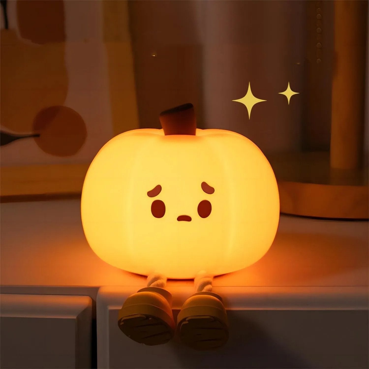 Home Decor Halloween Pumpkin Night Light Cute Soft Silicone Lamp Touch  Dimmable Rechargeable Bedside Decor Light Kids Gifts Halloween Decorations image 3