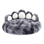 Cute Dog Bear Paw Shape Dog Bed, Dog Beds &amp; Furniture For Small And Medium Dogs, Cozy Plush Cute Cat Beds For Indoor Cats - Tiedye dark gray, 22inch image