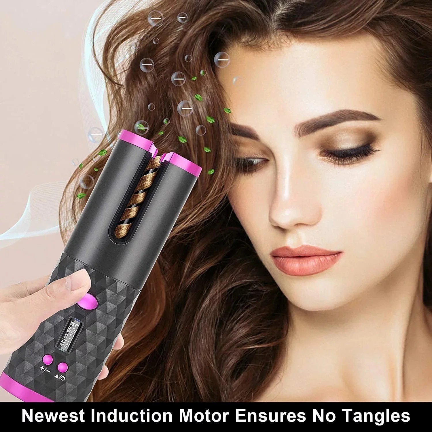 Portable Automatic Hair Curler, Ceramic Rotating Wireless Auto Curling Iron Wand, Portable USB Rechargeable Spin Curler For Hair Styling image 7