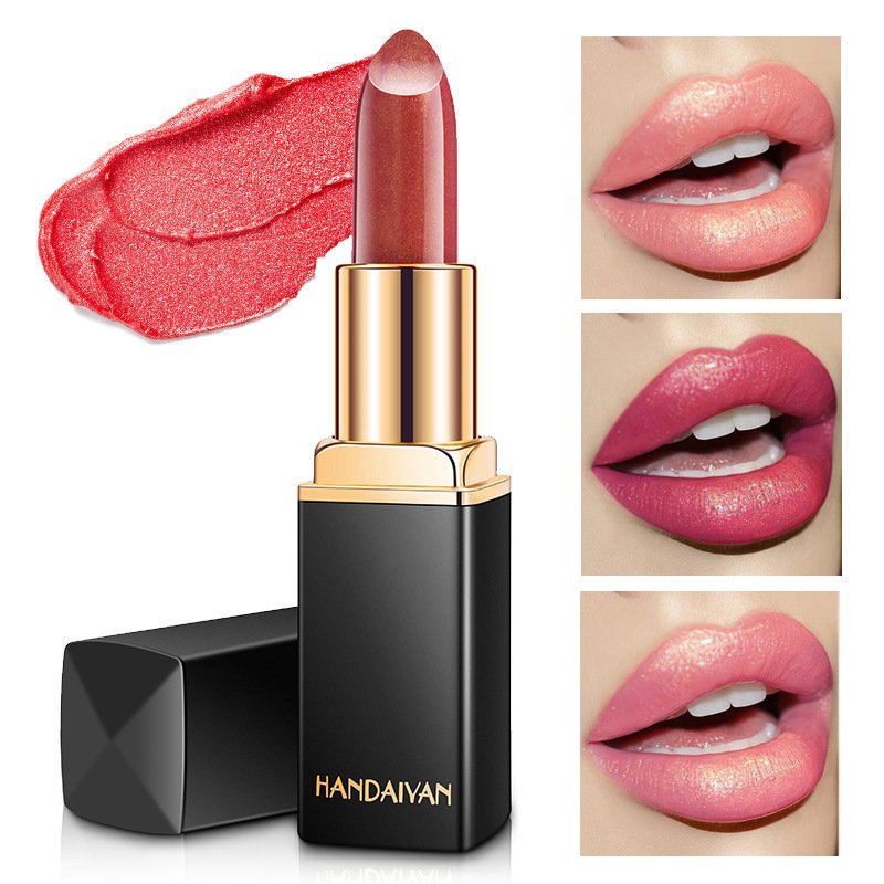 Shiny Metallic Lipstick Pearlescent Color Temperature Change Lipstick Gilt Lipstick image 8