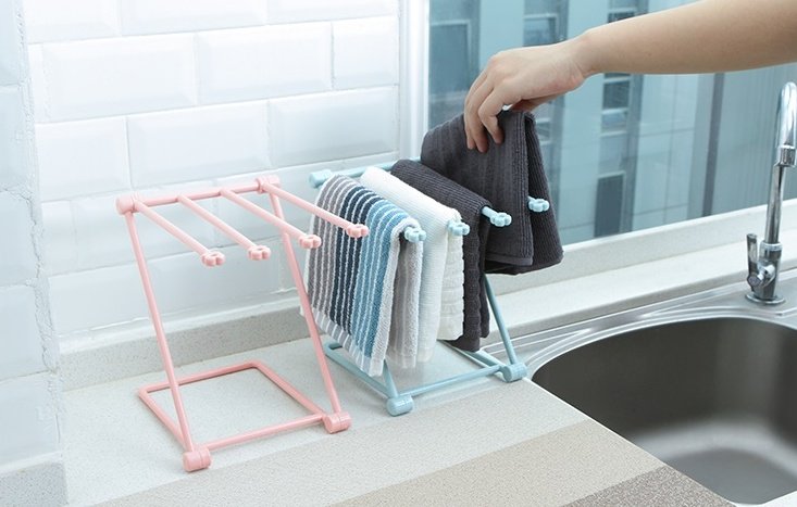 Foldable Dishcloth Shelf Kitchen Accessories Gadget Organizer image 3