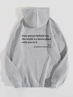 Dear Person Behind Me,the World Is A Better Place,with You In It,love,the Person In Front Of You,Women's Plush Letter Printed Kangaroo Pocket Drawstring Printed Hoodie Unisex Trendy Hoodies image 4