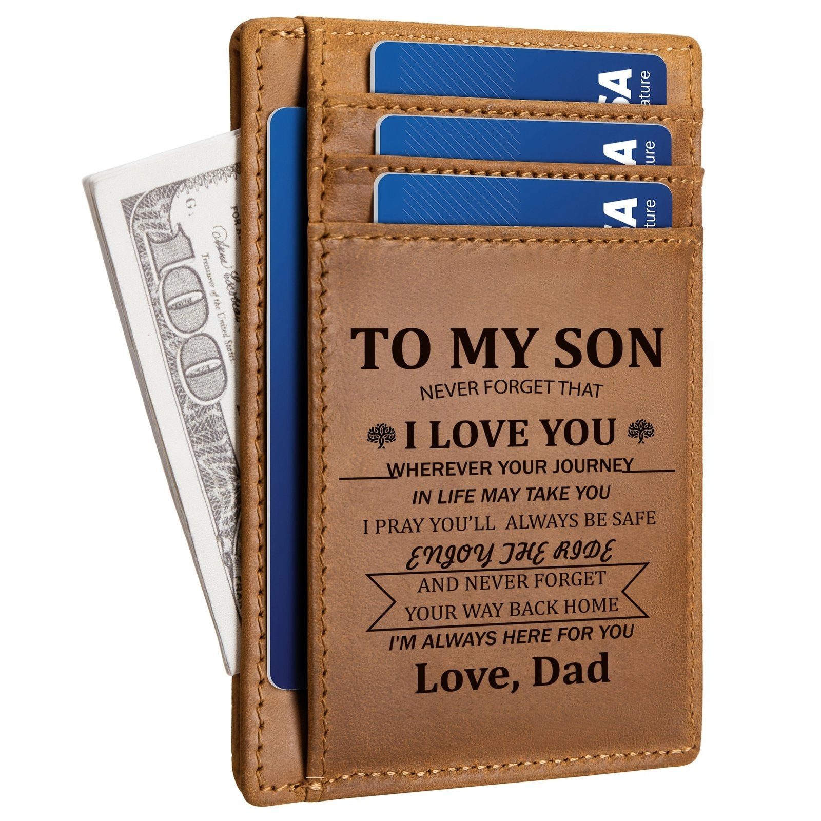 Mens Wallet RFID Blocking Wallets For Men Slim Wallets, 1 ID Window Front Pocket Wallet - Brown image