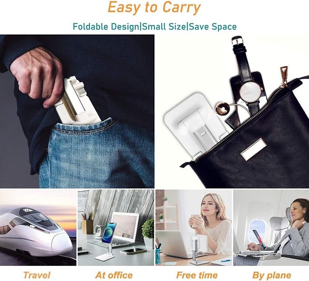 Cell Phone Stand Desktop Holder Tablet Stand Mount Mobile Phone Desktop Tablet Holder Table Cell Foldable Extend Support Desk Mobile Phone Holder Stand image 5
